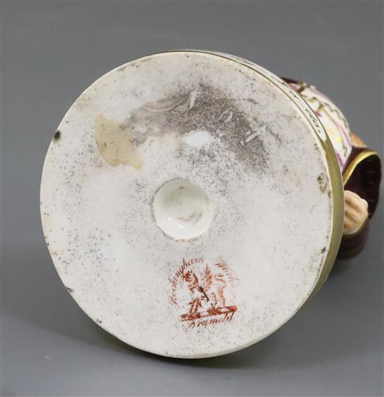 An early Rockingham porcelain figure of a drunkard, Stea-dy-La-ds, c.1826, H.14cm